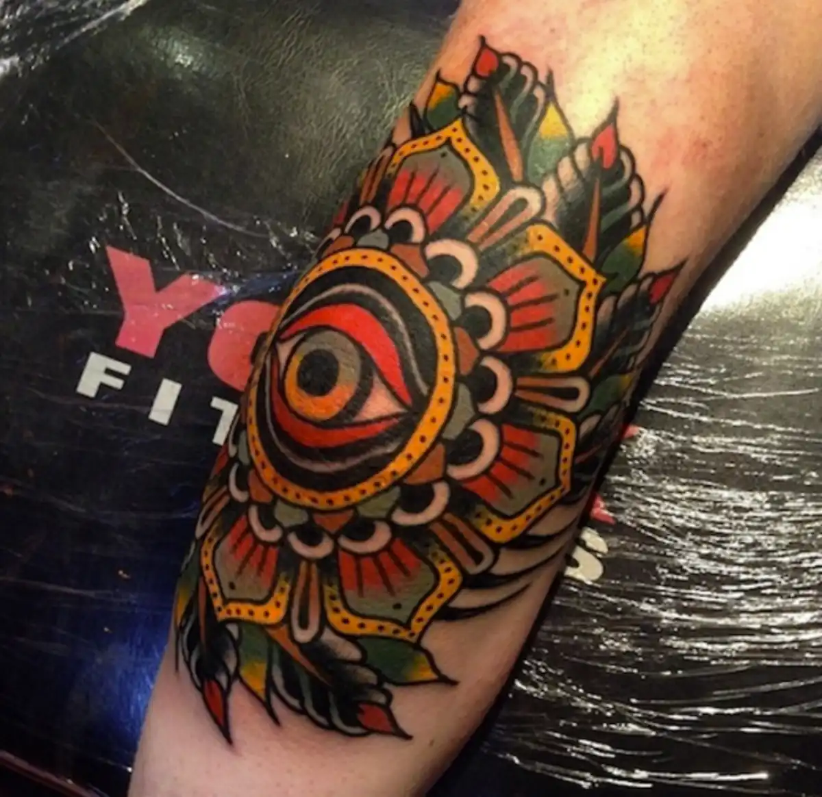 They don’t call it the “swellbow” for nothing. The elbow is not only going to hurt, but to get the ink packed in properly you’re going to be sitting at an awkward angle with your arm bending every which way, and then when it’s all said and done, your elbow will swell like crazy. (Tattoo by Luke Jinks)